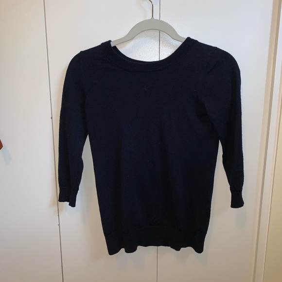 J CREW NAVY MERINO WOOL SWEATER - Picture 2 of 3